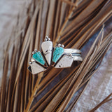 Statement Cuff in No. 8 Turquoise & White Buffalo