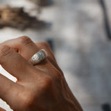 Hand-Engraved Sterling Silver Ring (Size 7)