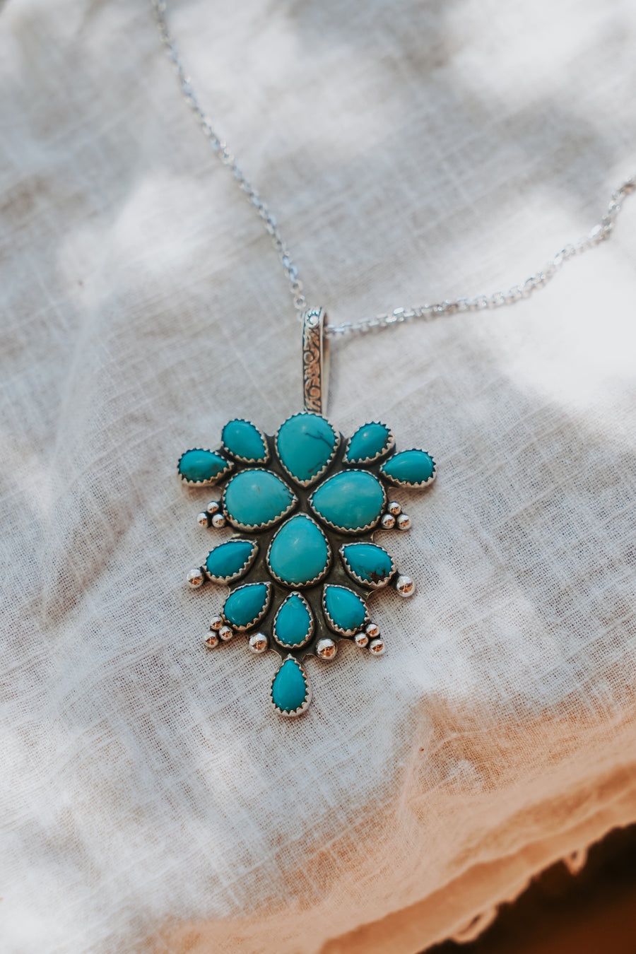 Statement Pendant in Kingman Turquoise