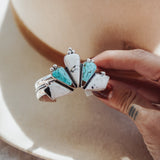 Statement Cuff in No. 8 Turquoise & White Buffalo