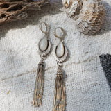 Shoulder Duster Earrings in Moonstone