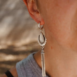 Shoulder Duster Earrings in Moonstone