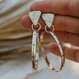 Stud Hoop Earrings in White Buffalo