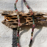 Necklace with Natural Tourmaline + Sterling & Pearl