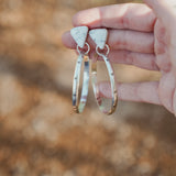Stud Hoop Earrings in White Buffalo
