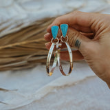 Stud Hoop Earrings in Sonoran Gem Turquoise