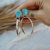 Stud Hoop Earrings in Sonoran Gem Turquoise