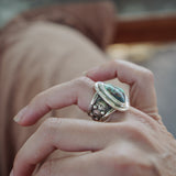 Statement Ring in Blackjack Turquoise (Size 8.5)