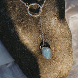 The Dainty Lariat in Boulder Opal Doublet