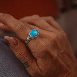 Horizontal Ring in Blue Ridge Turquoise (Size 8)