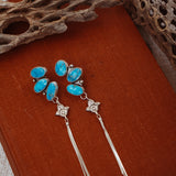Dangle Cluster Earrings in Blue Ridge Turquoise