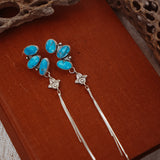 Dangle Cluster Earrings in Blue Ridge Turquoise