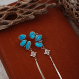 Dangle Cluster Earrings in Blue Ridge Turquoise