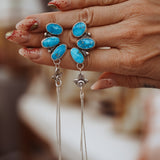 Dangle Cluster Earrings in Blue Ridge Turquoise