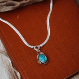 Kiln-Fired Fine Silver Necklace in Blue Ridge Turquoise