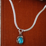 Kiln-Fired Fine Silver Necklace in Blue Ridge Turquoise