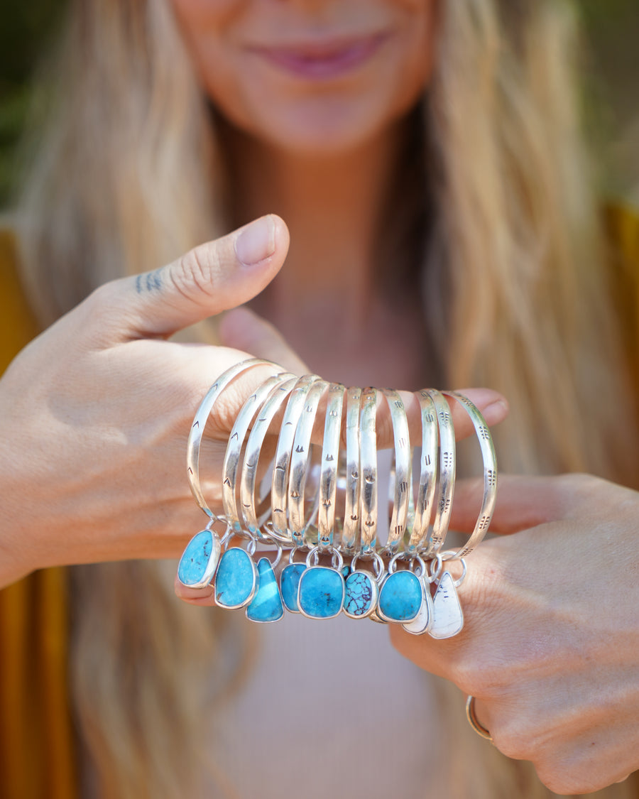 Stud Hoop Earrings in Sonoran Gem Turquoise