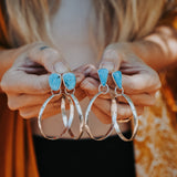 Stud Hoop Earrings in Sonoran Gem Turquoise