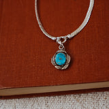 Kiln-Fired Fine Silver Necklace in Blue Ridge Turquoise