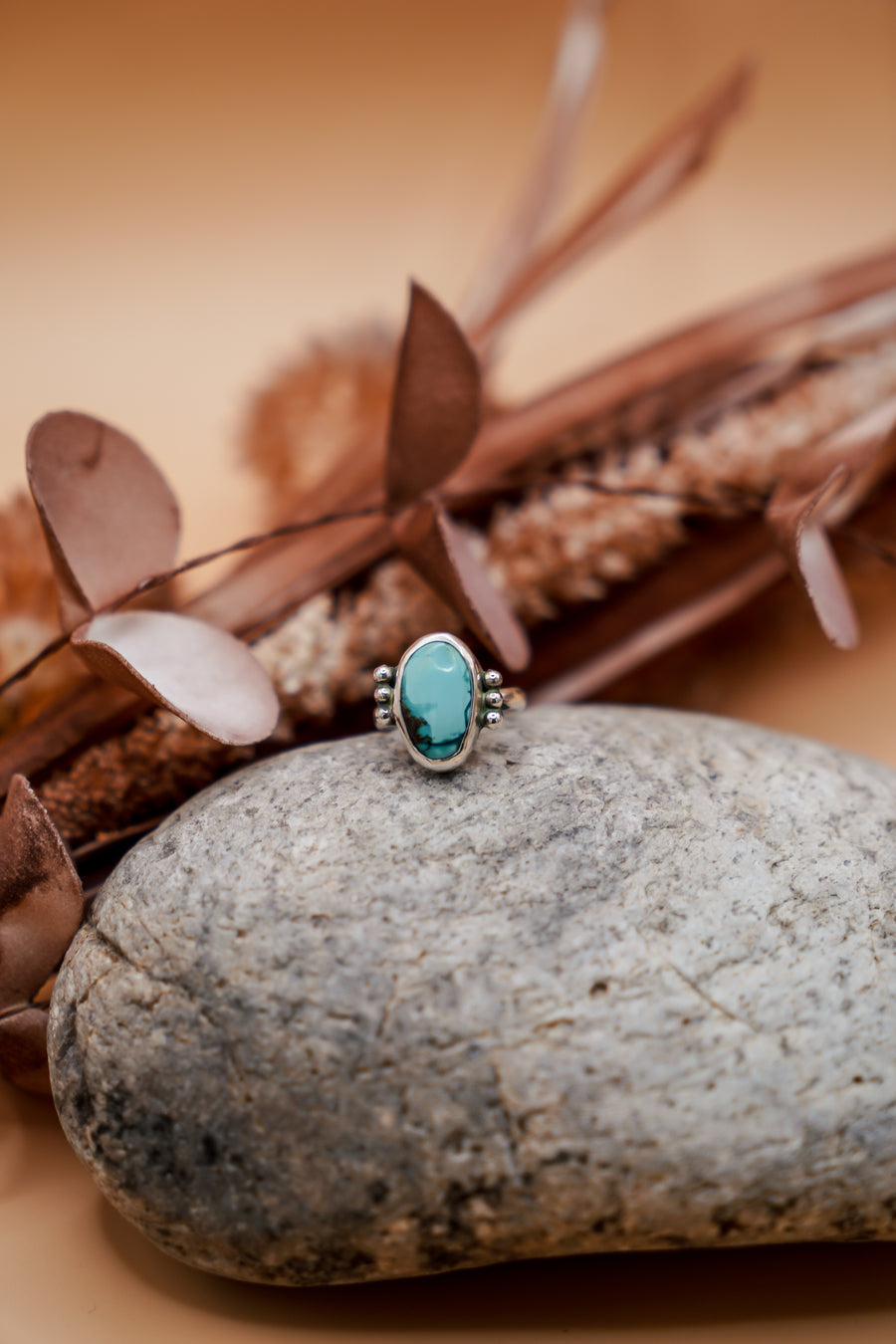 Ellipsis Ring in Golden Hills Turquoise (Size 5.25)