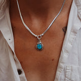 Kiln-Fired Fine Silver Necklace in Blue Ridge Turquoise