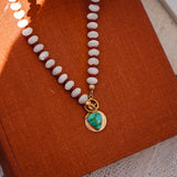 14k Gold-Fill Pendant in Emerald Valley Turquoise