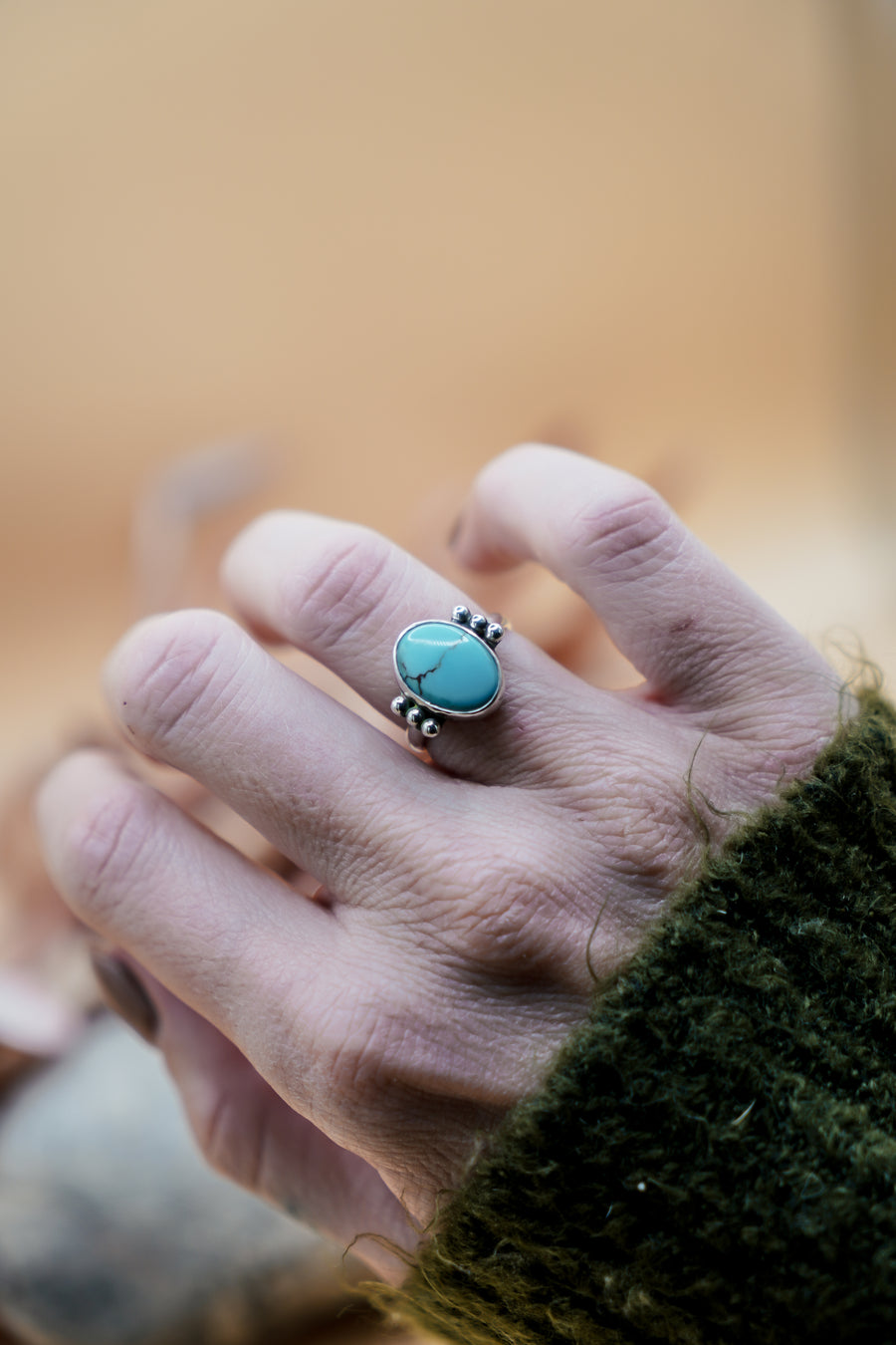 Ellipsis Ring in Egyptian Turquoise (Size 7)