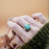 Ellipsis Ring in Kingman Turquoise (Size 8.25)