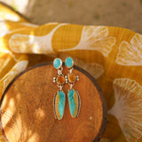 High Tides Earrings in Amber, Royston, & Prince Turquoise