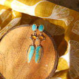 High Tides Earrings in Amber, Royston, & Prince Turquoise