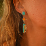 High Tides Earrings in Amber, Royston, & Prince Turquoise