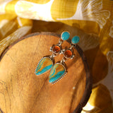 High Tides Earrings in Amber, Royston, & Prince Turquoise