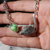 The Serpent's Kiss Necklace in Verde Valley Turquoise