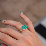 Horizontal Ring in Emerald Valley Turquoise (Size 7)