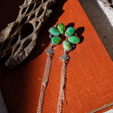 Dangle Cluster Earrings in Emerald Valley + Verde Valley Turquoise