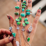 Horizontal Ring in Emerald Valley Turquoise (Size 6)