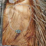 Magic Eye Necklace in Hubei & Lone Mtn Turquoise
