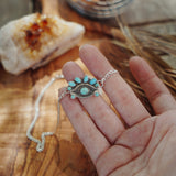 Magic Eye Necklace in Hubei & Lone Mtn Turquoise