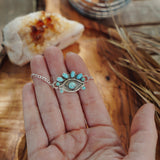 Magic Eye Necklace in Hubei & Lone Mtn Turquoise