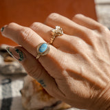 The Golden Sun Ring in Golden Hills Turquoise (Size 8)