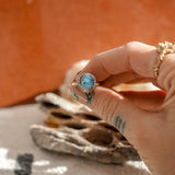 The Golden Sun Ring in Golden Hills Turquoise (Size 5.75)