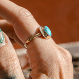 The Golden Sun Ring in Golden Hills Turquoise (Size 8.5)