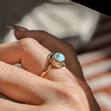 The Golden Sun Ring in Golden Hills Turquoise (Size 7.5)