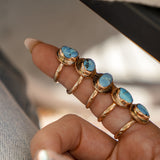 The Golden Sun Ring in Golden Hills Turquoise (Choose your size)