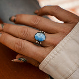The Ellipsis Ring in Golden Hills Turquoise (Choose your size)