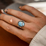 The Ellipsis Ring in Golden Hills Turquoise (Choose your size)
