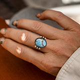 The Ellipsis Ring in Golden Hills Turquoise (Choose your size)