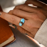 Horizontal Ring in Golden Hills Turquoise (Choose your size)