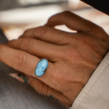 Horizontal Ring in Golden Hills Turquoise (Choose your size)