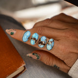 Horizontal Ring in Golden Hills Turquoise (Choose your size)